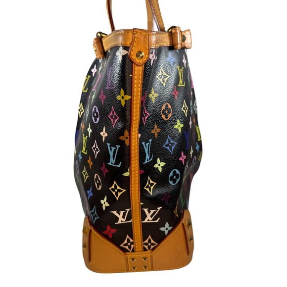Louis Vuitton Murakami Sharleen Bag MM Multicolor Monogram tote Vintage Noir LV - Picture 10 of 16
